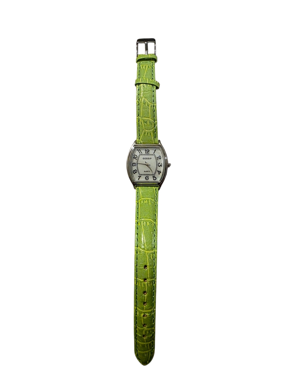Gossip Lime Green Croc-Embossed Leather Strap Analog Watch